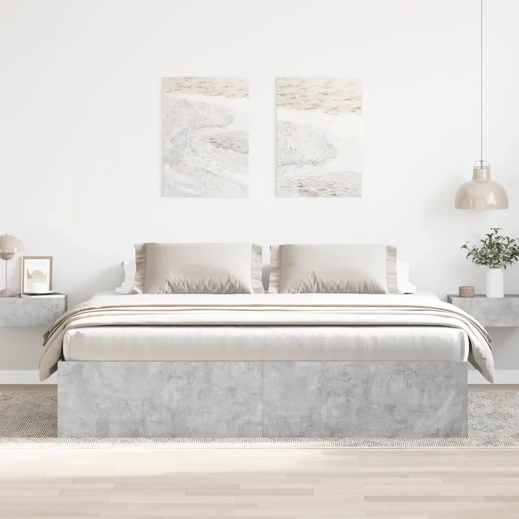 Letto matrimoniale | Letto per adulti | Giroletto Grigio Cemento 180x200 cm Super King - Image 3