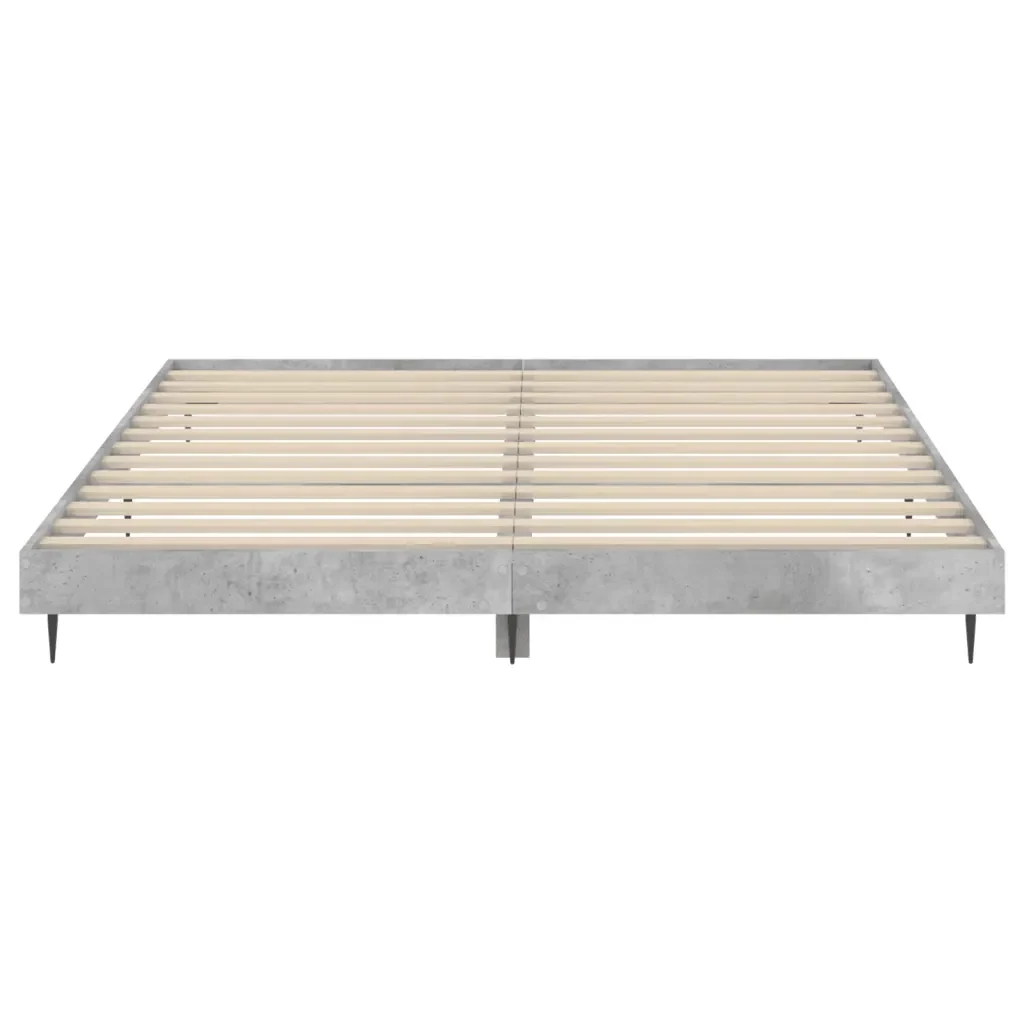 Letto matrimoniale | Letto per adulti | Giroletto Grigio Cemento 200x200 cm in Legno Multistrato - Image 6