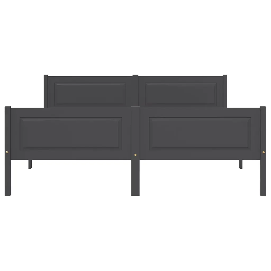 Letto matrimoniale | Letto per adulti | Giroletto Grigio in Legno Massello di Pino 160x200 cm - Image 3