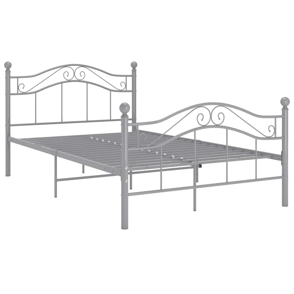 Letto matrimoniale | Letto per adulti | Giroletto Grigio in Metallo 120x200 cm - Image 2