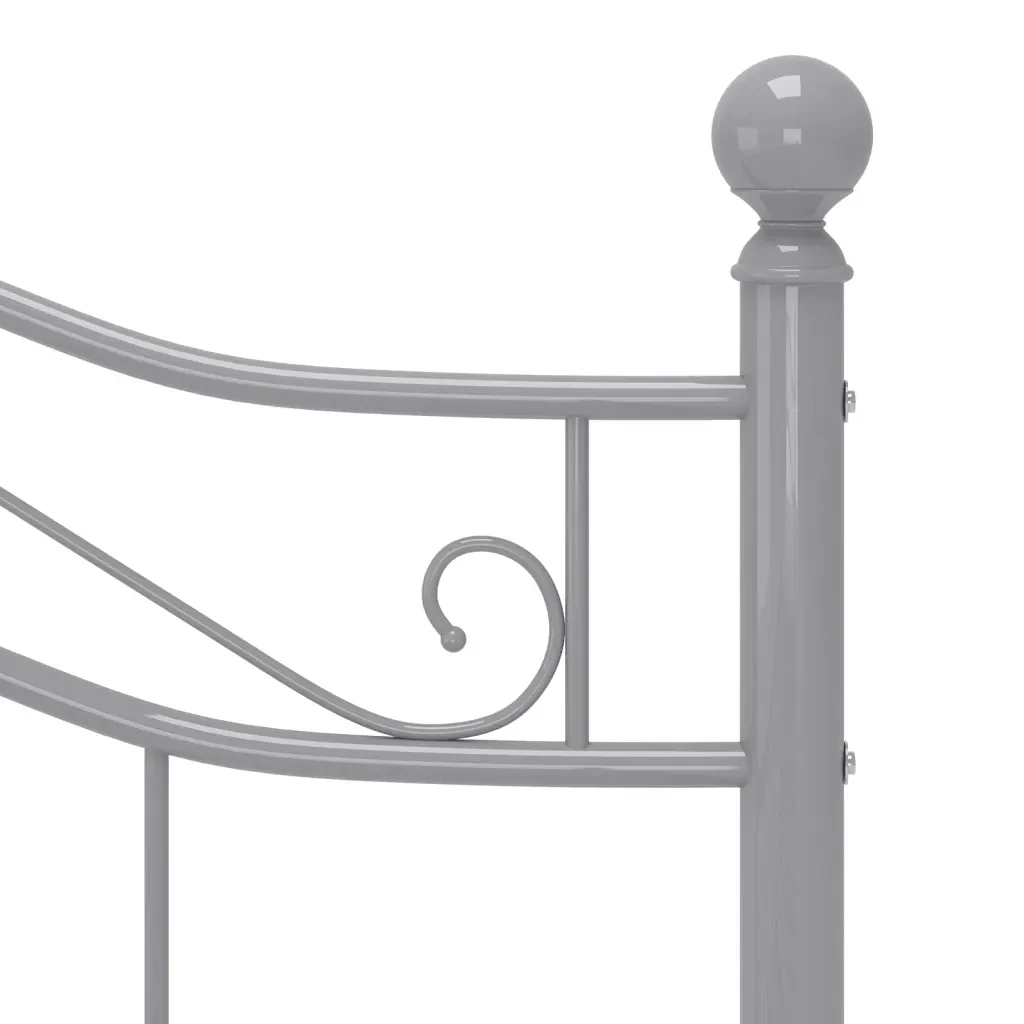 Letto matrimoniale | Letto per adulti | Giroletto Grigio in Metallo 120x200 cm - Image 6