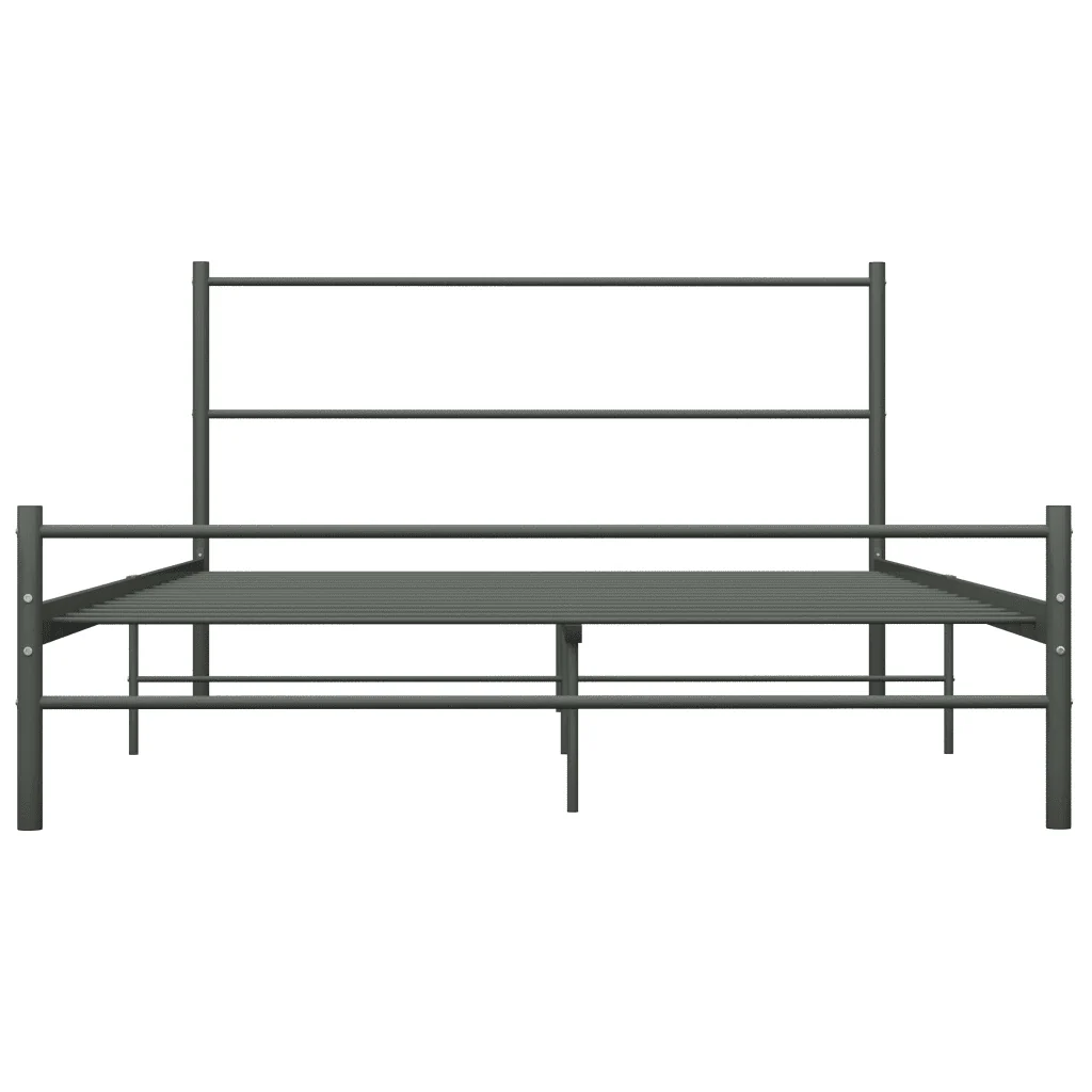 Letto matrimoniale | Letto per adulti | Giroletto Grigio in Metallo 120x200 cm - Image 3