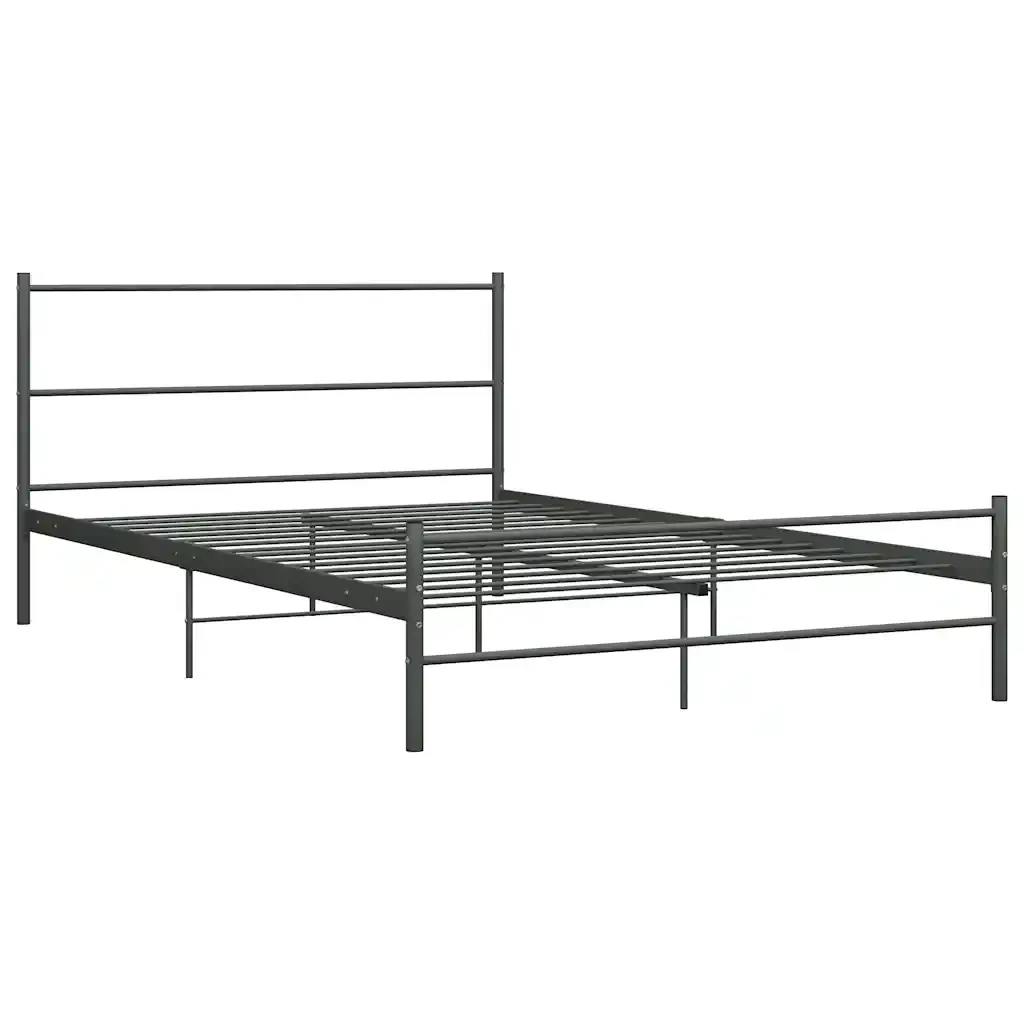 Letto matrimoniale | Letto per adulti | Giroletto Grigio in Metallo 160x200 cm - Image 2
