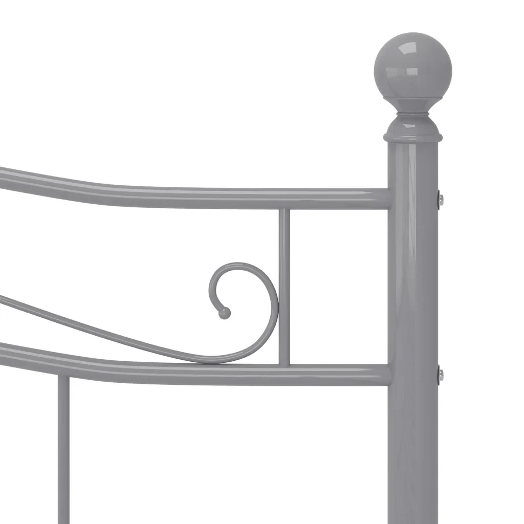 Letto matrimoniale | Letto per adulti | Giroletto Grigio in Metallo 160x200 cm - Image 6