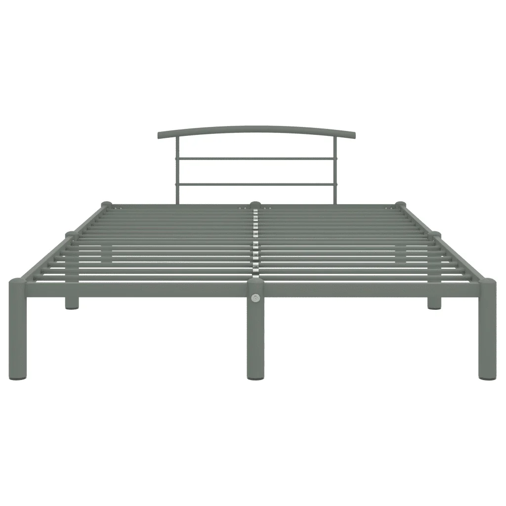 Letto matrimoniale | Letto per adulti | Giroletto Grigio in Metallo 160x200 cm - Image 3