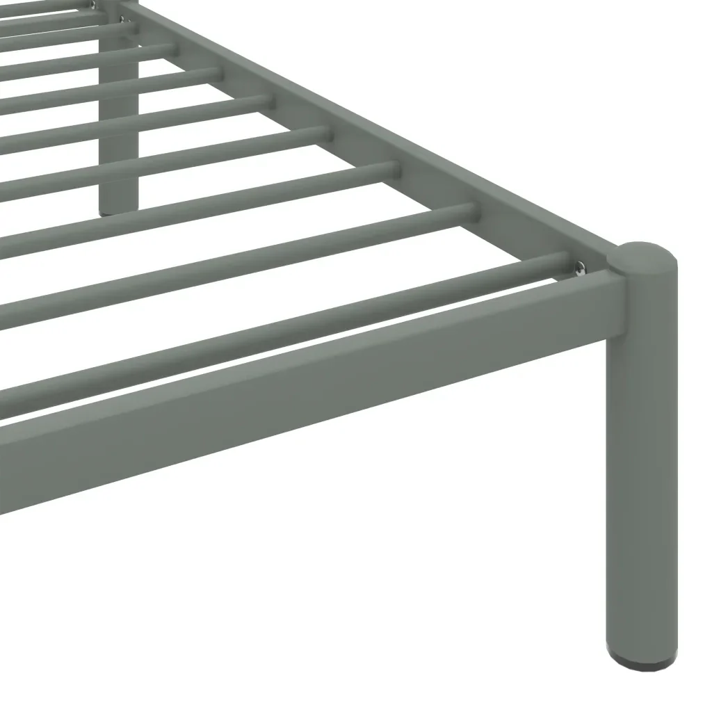 Letto matrimoniale | Letto per adulti | Giroletto Grigio in Metallo 160x200 cm - Image 6