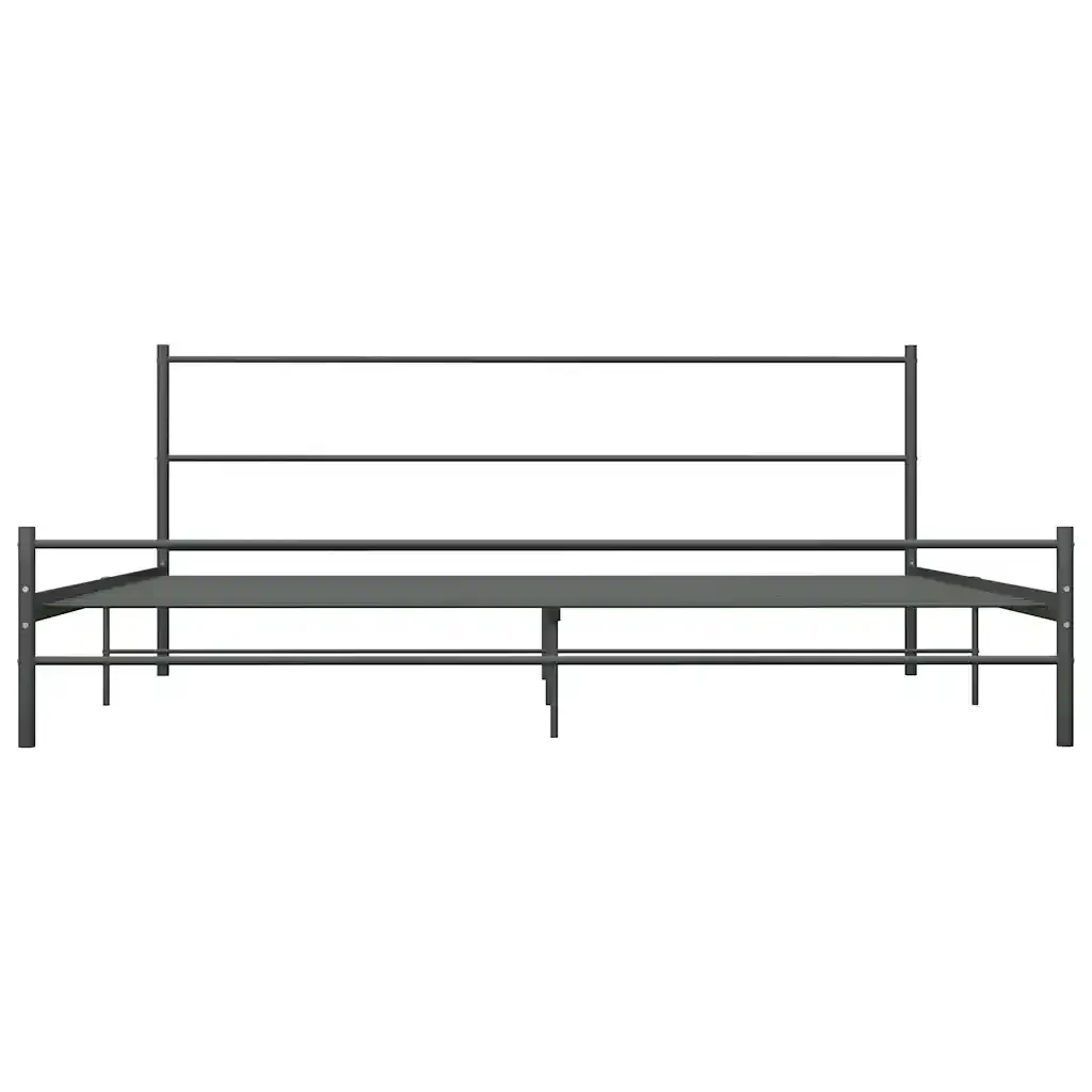 Letto matrimoniale | Letto per adulti | Giroletto Grigio in Metallo 180x200 cm - Image 4