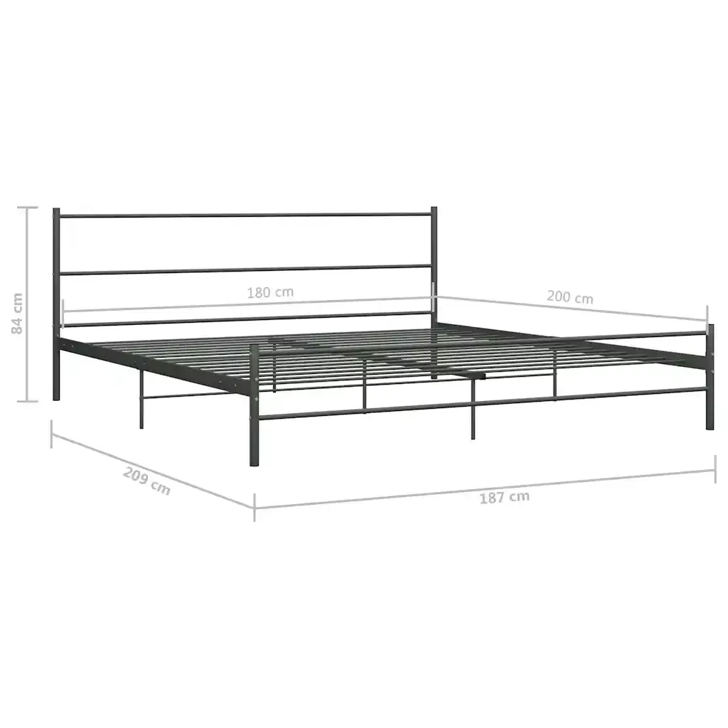 Letto matrimoniale | Letto per adulti | Giroletto Grigio in Metallo 180x200 cm - Image 7