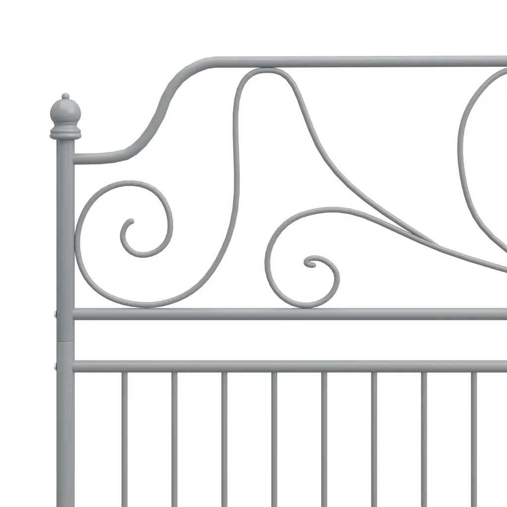 Letto matrimoniale | Letto per adulti | Giroletto Grigio in Metallo 200x200 cm - Image 5