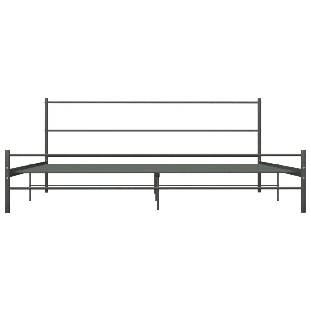 Letto matrimoniale | Letto per adulti | Giroletto Grigio in Metallo 200x200 cm - Image 4