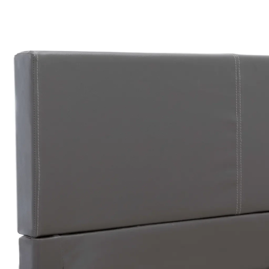 Letto matrimoniale | Letto per adulti | Giroletto Grigio in Similpelle 140x200 cm - Image 6