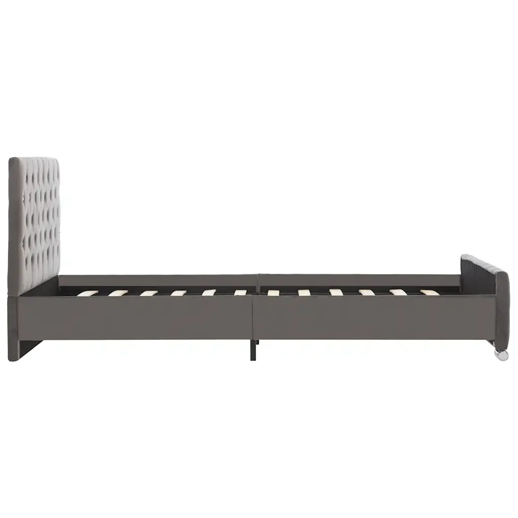 Letto matrimoniale | Letto per adulti | Giroletto Grigio in Tessuto 120x200 cm - Image 5