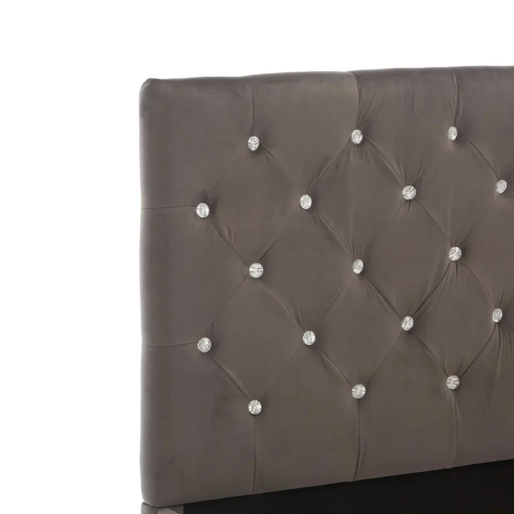 Letto matrimoniale | Letto per adulti | Giroletto Grigio in Velluto 160x200 cm - Image 6