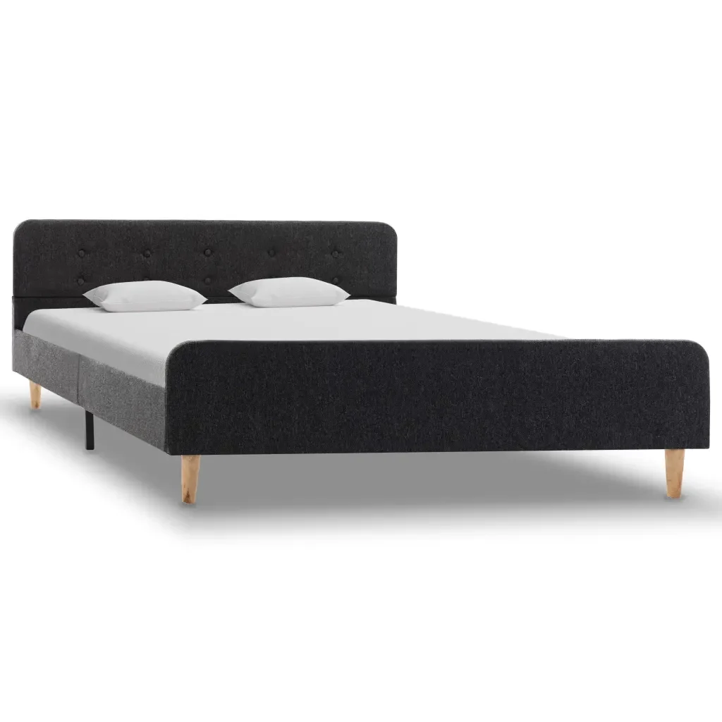 Letto matrimoniale | Letto per adulti | Giroletto Grigio Scuro in Stoffa Ruvida 160x200 cm - Image 3