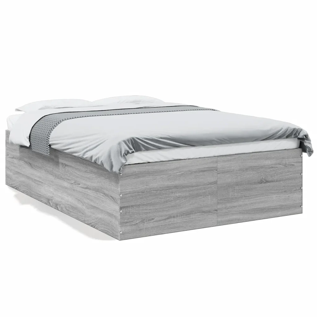 Letto matrimoniale | Letto per adulti | Giroletto Grigio Sonoma 120x190 cm in Legno Multistrato