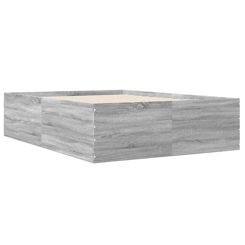 Letto matrimoniale | Letto per adulti | Giroletto Grigio Sonoma 120x190 cm in Legno Multistrato - Image 4