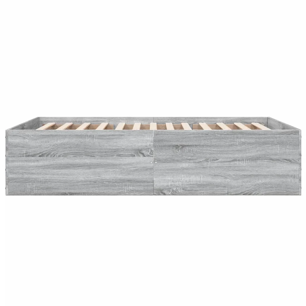 Letto matrimoniale | Letto per adulti | Giroletto Grigio Sonoma 120x190 cm in Legno Multistrato - Image 5