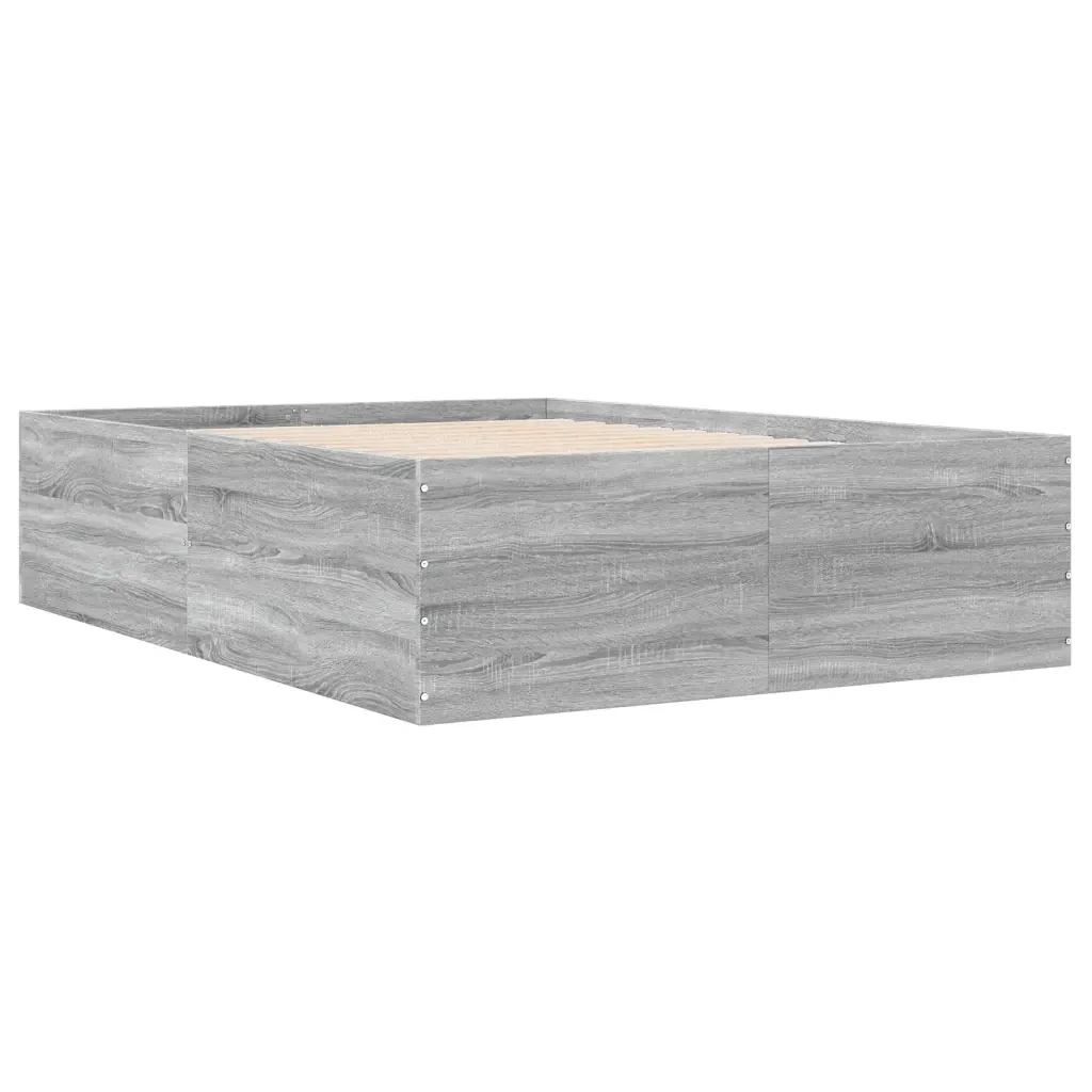 Letto matrimoniale | Letto per adulti | Giroletto Grigio Sonoma 120x190 cm in Legno Multistrato - Image 6