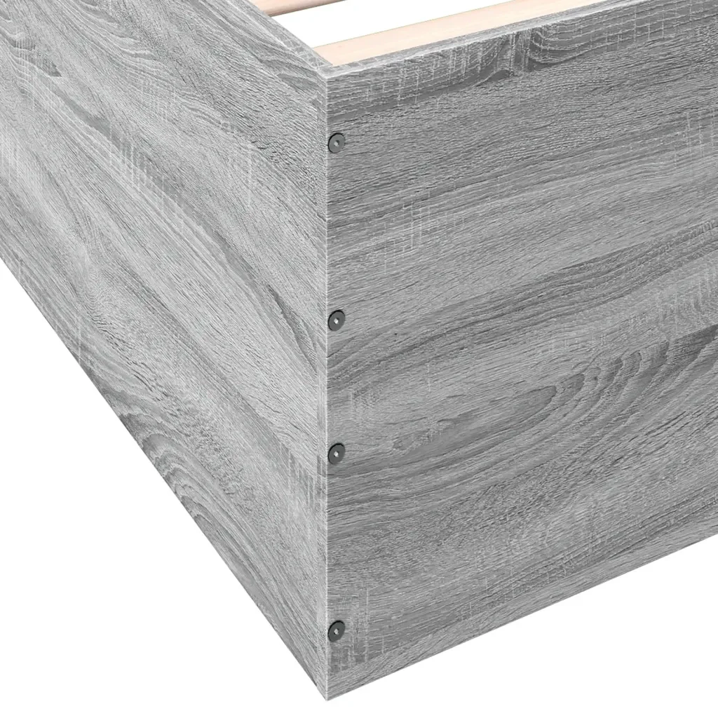 Letto matrimoniale | Letto per adulti | Giroletto Grigio Sonoma 120x190 cm in Legno Multistrato - Image 8