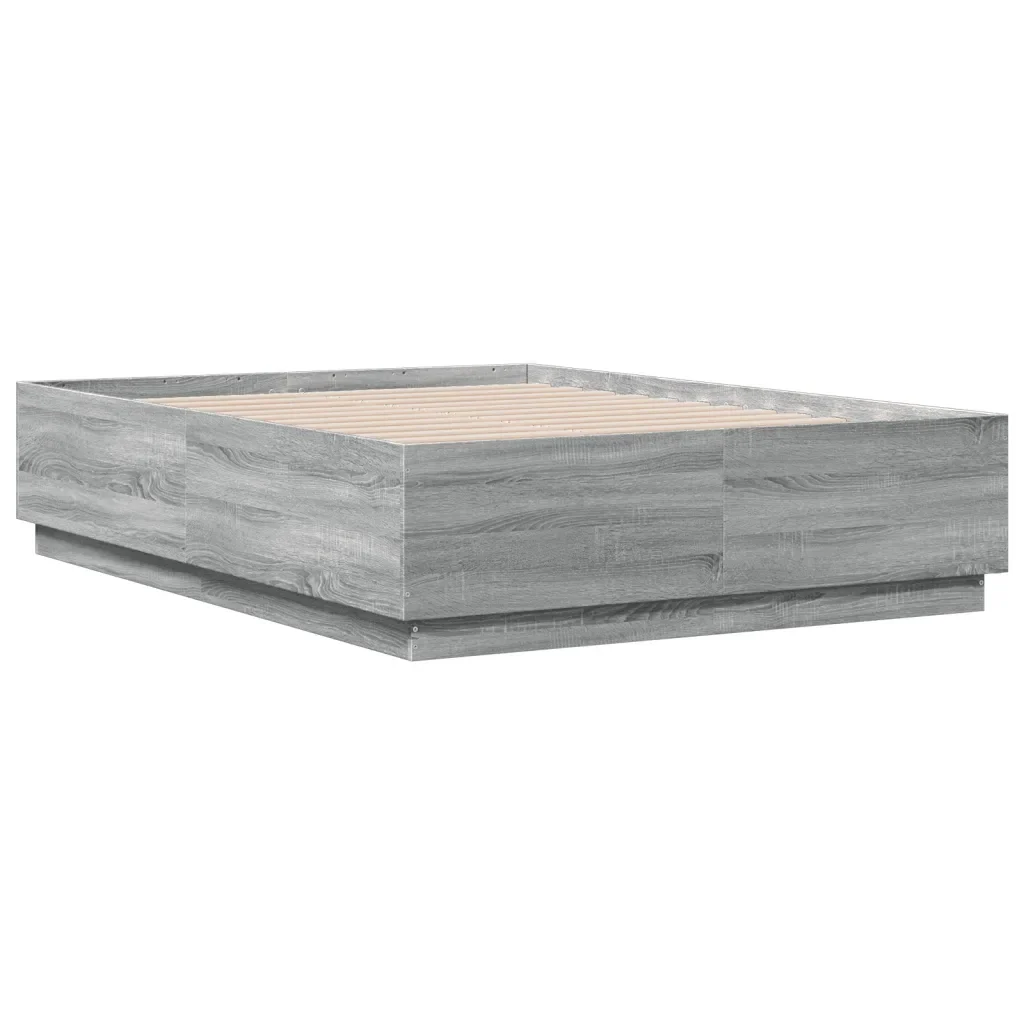 Letto matrimoniale | Letto per adulti | Giroletto Grigio Sonoma 120x190 cm in Legno Multistrato - Image 3