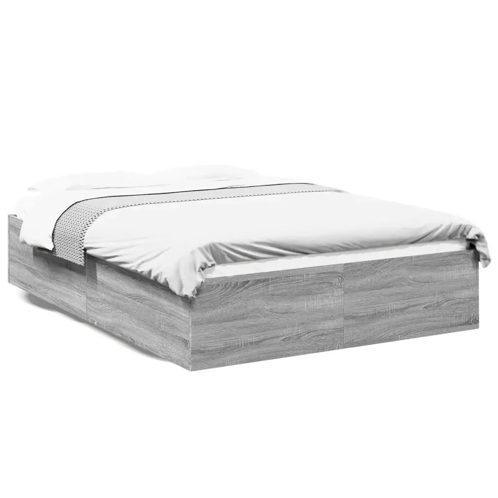 Letto matrimoniale | Letto per adulti | Giroletto Grigio Sonoma 120x190 cm in Legno Multistrato