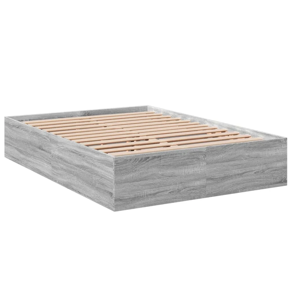 Letto matrimoniale | Letto per adulti | Giroletto Grigio Sonoma 120x190 cm in Legno Multistrato - Image 6