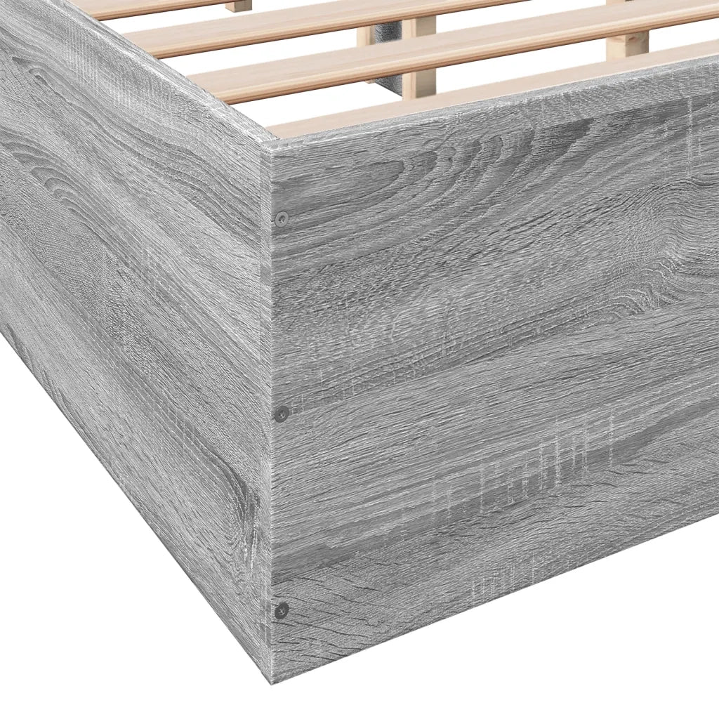 Letto matrimoniale | Letto per adulti | Giroletto Grigio Sonoma 120x190 cm in Legno Multistrato - Image 8