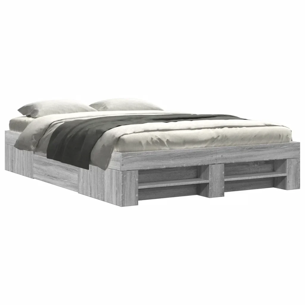 Letto matrimoniale | Letto per adulti | Giroletto Grigio Sonoma 120x190 cm in Legno Multistrato