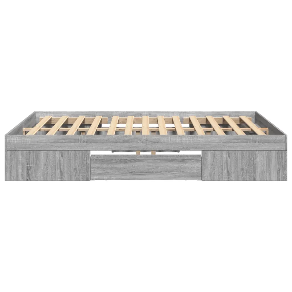Letto matrimoniale | Letto per adulti | Giroletto Grigio Sonoma 120x190 cm in Legno Multistrato - Image 6