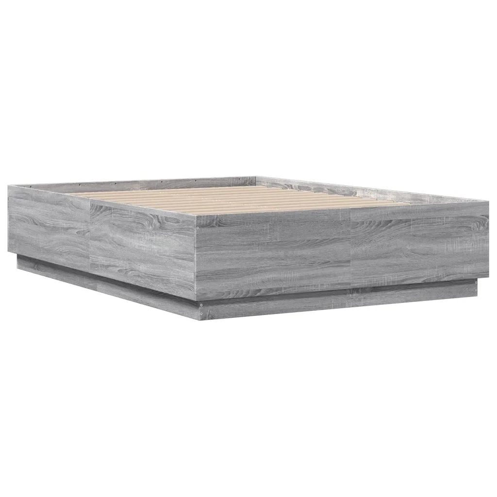 Letto matrimoniale | Letto per adulti | Giroletto Grigio Sonoma 120x190 cm in Legno Multistrato - Image 6