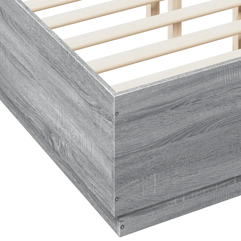 Letto matrimoniale | Letto per adulti | Giroletto Grigio Sonoma 120x190 cm in Legno Multistrato - Image 7