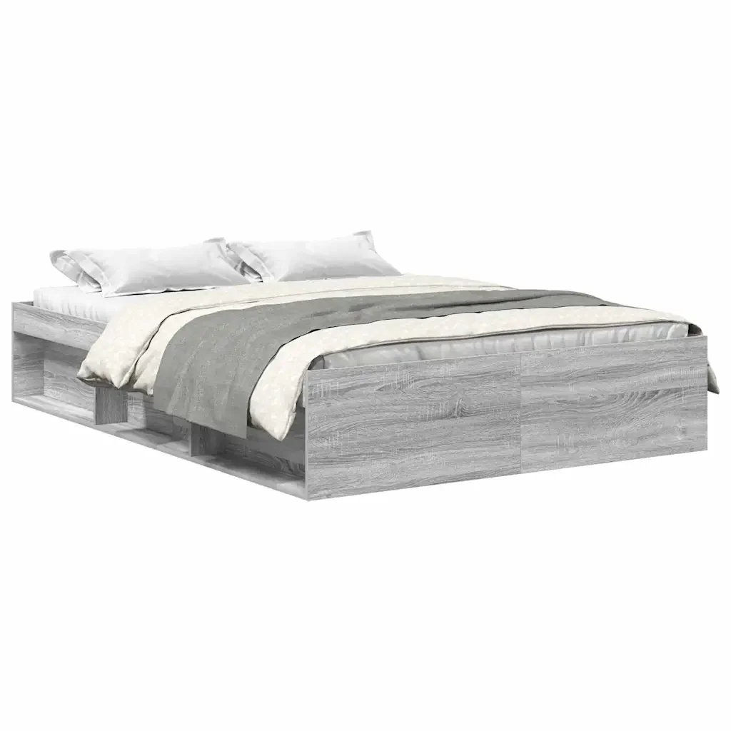 Letto matrimoniale | Letto per adulti | Giroletto Grigio Sonoma 120x190 cm Small Double