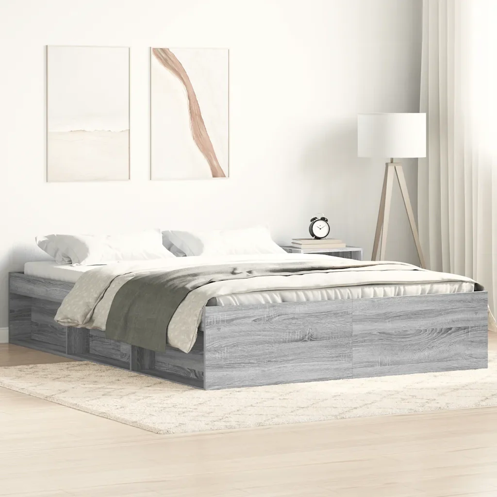 Letto matrimoniale | Letto per adulti | Giroletto Grigio Sonoma 120x200 cm - Image 2