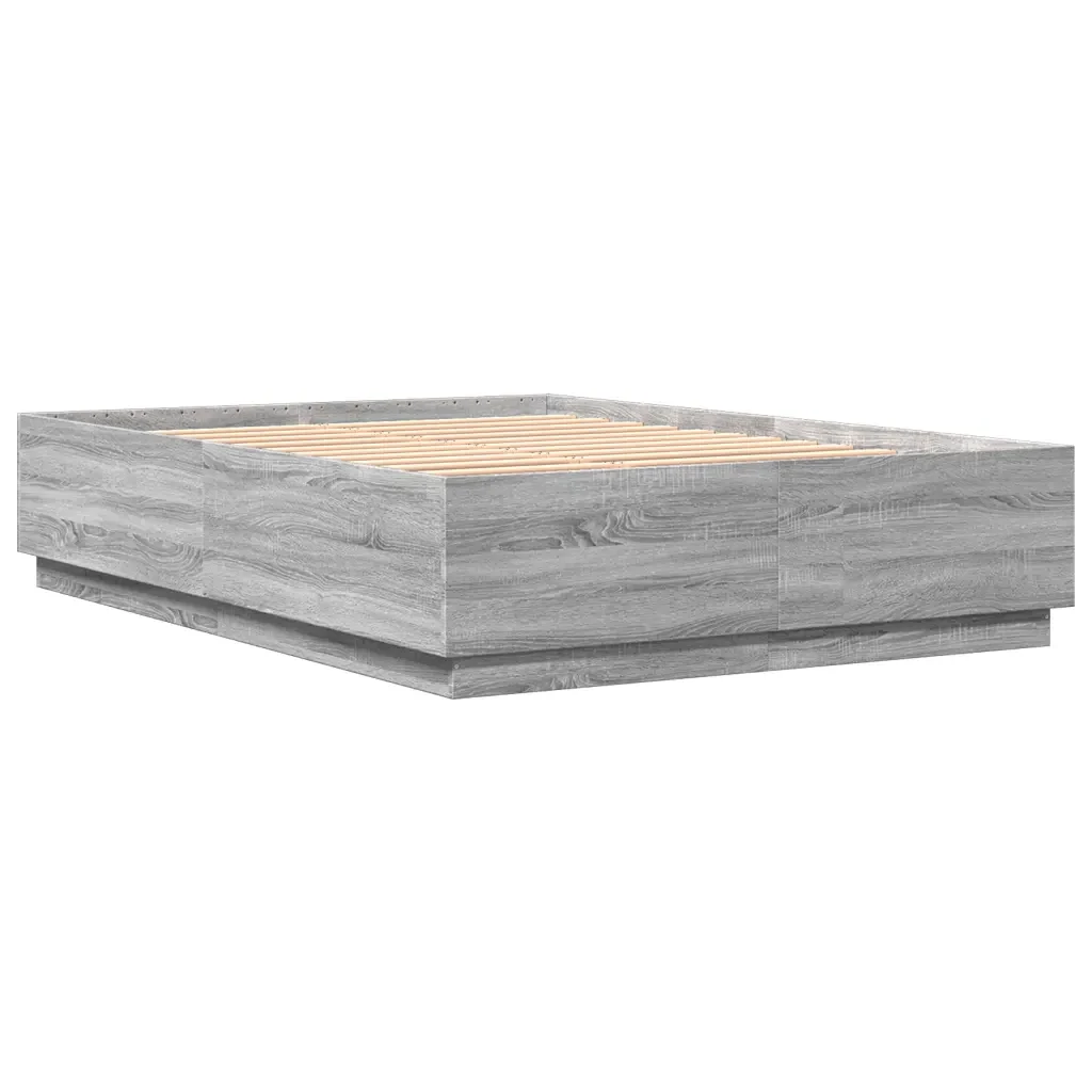 Letto matrimoniale | Letto per adulti | Giroletto Grigio Sonoma 120x200 cm in Legno Multistrato - Image 4