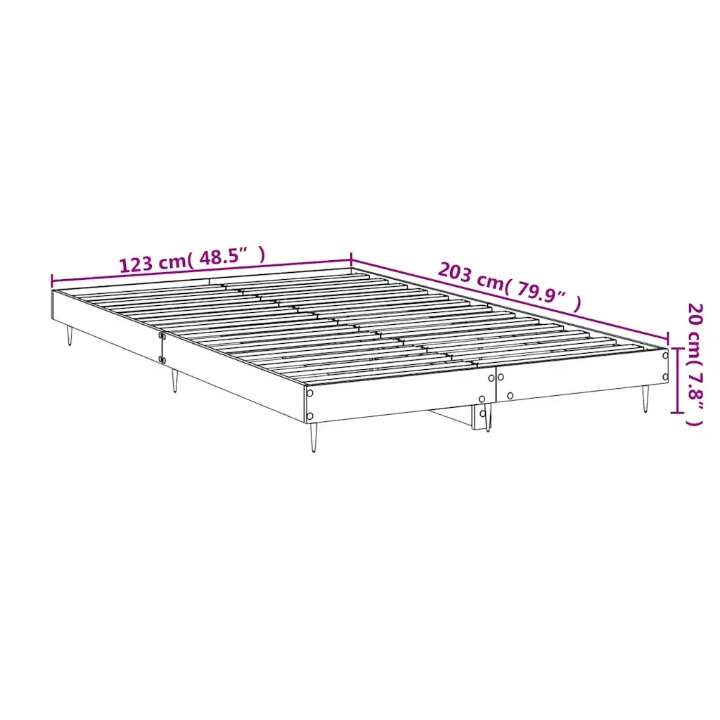 Letto matrimoniale | Letto per adulti | Giroletto Grigio Sonoma 120x200 cm in Legno Multistrato - Image 10