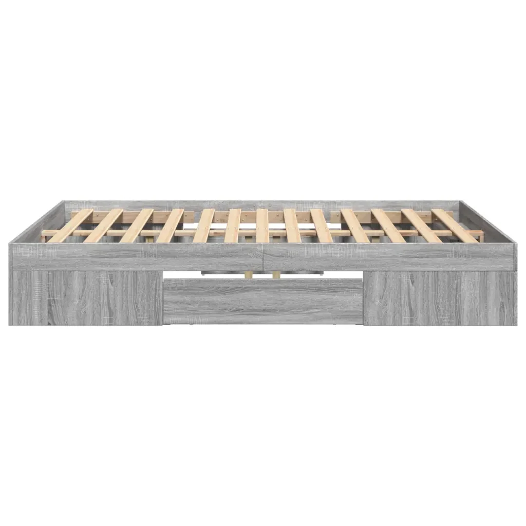 Letto matrimoniale | Letto per adulti | Giroletto Grigio Sonoma 120x200 cm in Legno Multistrato - Image 6