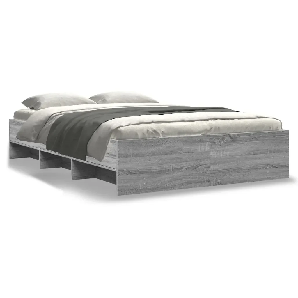 Letto matrimoniale | Letto per adulti | Giroletto Grigio Sonoma 120x200 cm in Legno Multistrato