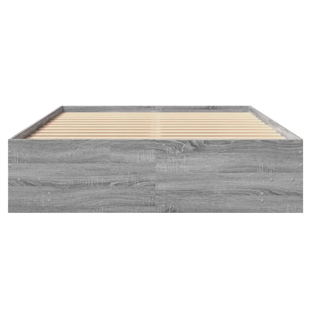 Letto matrimoniale | Letto per adulti | Giroletto Grigio Sonoma 120x200 cm in Legno Multistrato - Image 5
