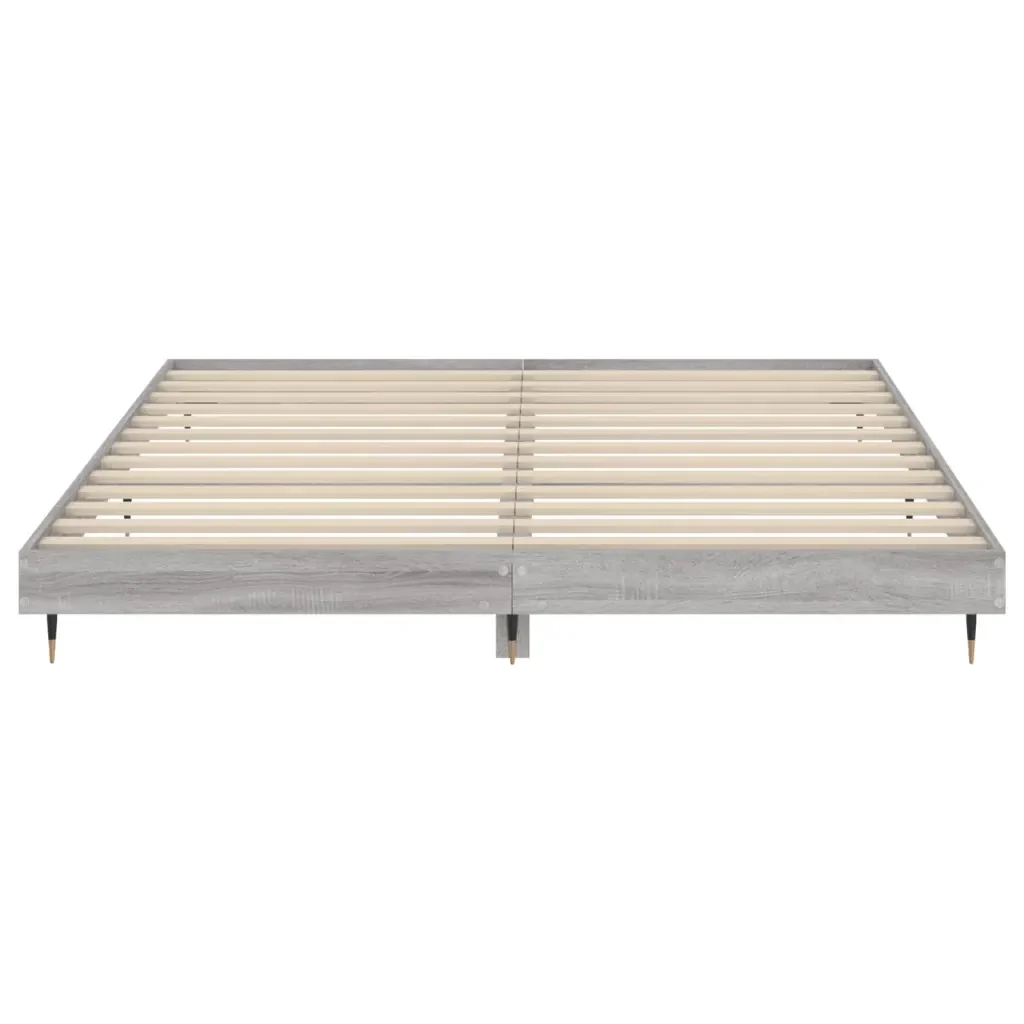 Letto matrimoniale | Letto per adulti | Giroletto Grigio Sonoma 120x200 cm in Legno Multistrato - Image 6
