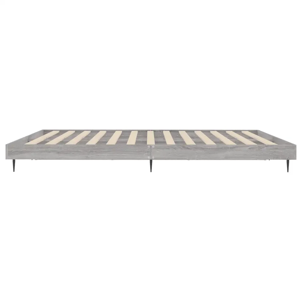 Letto matrimoniale | Letto per adulti | Giroletto Grigio Sonoma 120x200 cm in Legno Multistrato - Image 7