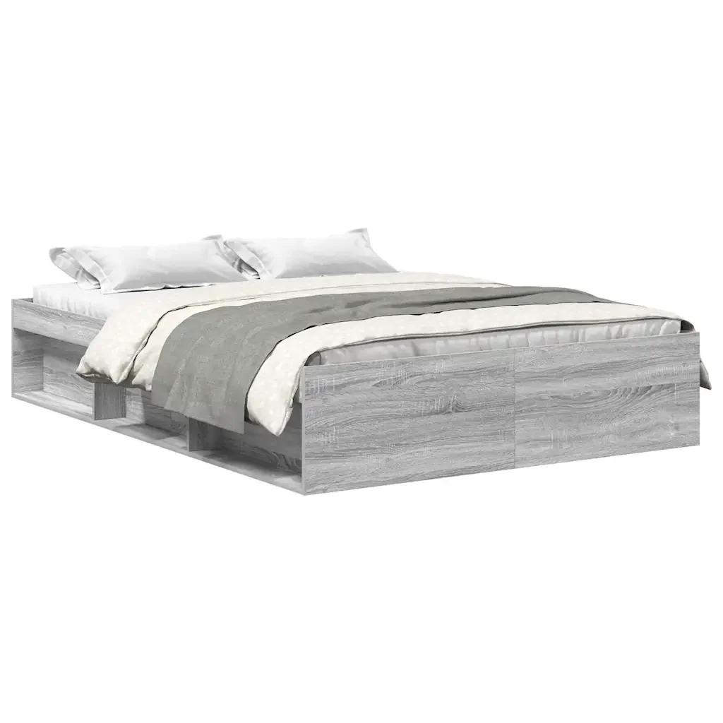 Letto matrimoniale | Letto per adulti | Giroletto Grigio Sonoma 135x190 cm Double