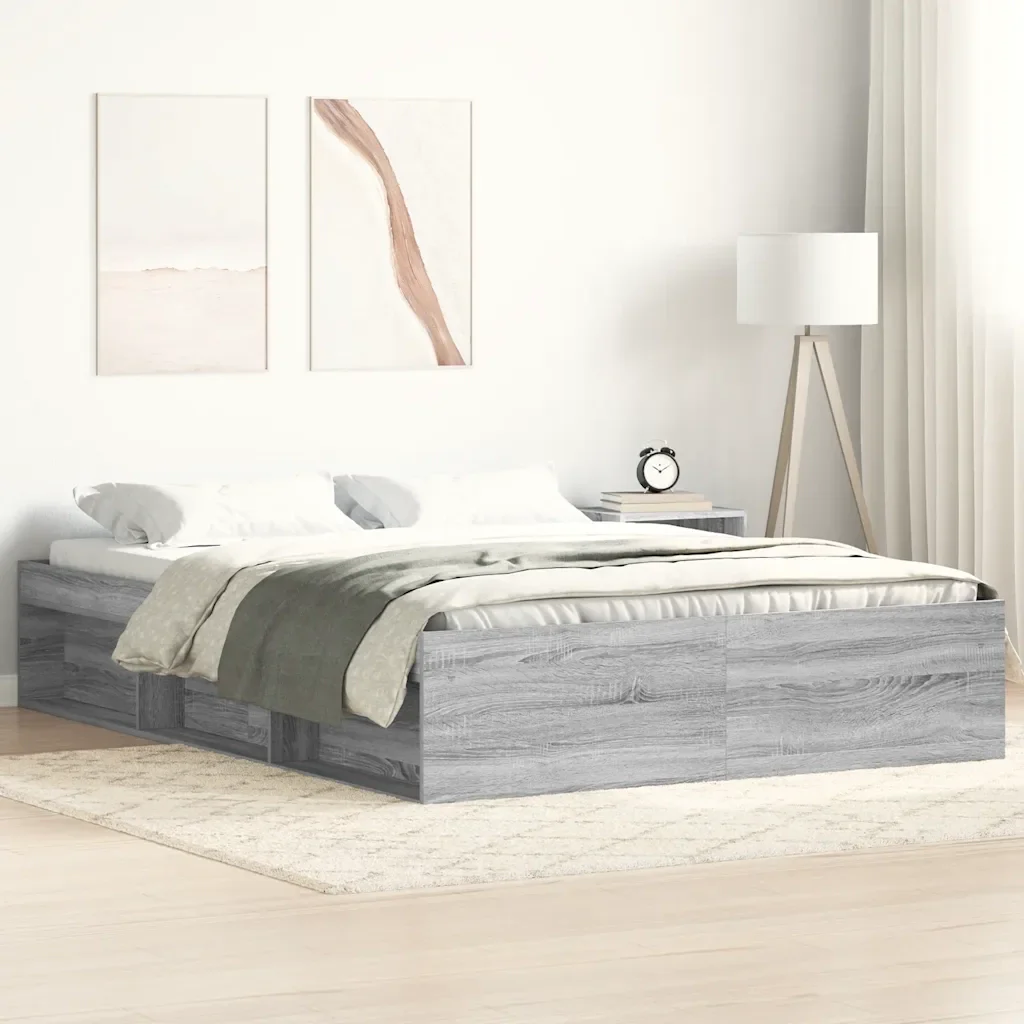Letto matrimoniale | Letto per adulti | Giroletto Grigio Sonoma 135x190 cm Double - Image 2