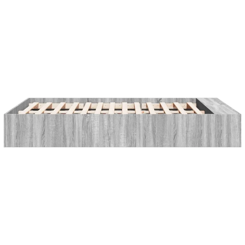 Letto matrimoniale | Letto per adulti | Giroletto Grigio Sonoma 135x190 cm in Legno Multistrato - Image 5