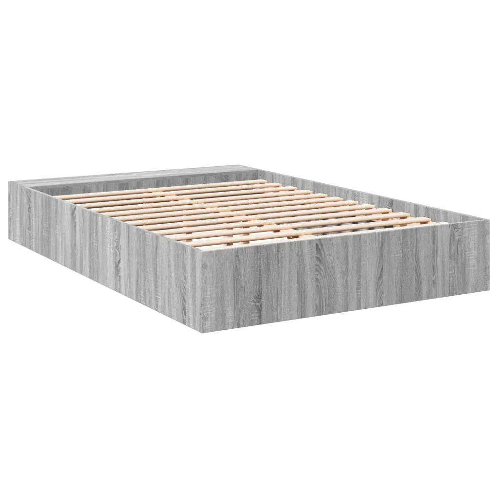 Letto matrimoniale | Letto per adulti | Giroletto Grigio Sonoma 135x190 cm in Legno Multistrato - Image 6