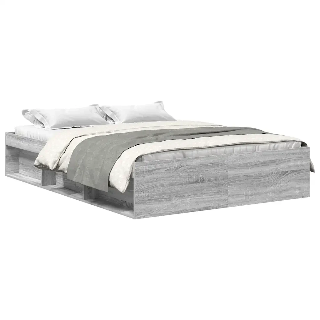 Letto matrimoniale | Letto per adulti | Giroletto Grigio Sonoma 140x190 cm