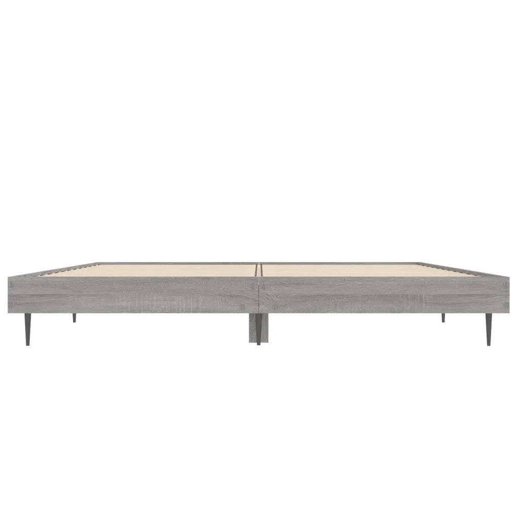 Letto matrimoniale | Letto per adulti | Giroletto Grigio Sonoma 140x190 cm in Legno Multistrato - Image 6