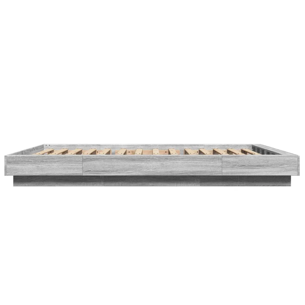 Letto matrimoniale | Letto per adulti | Giroletto Grigio Sonoma 140x190 cm in Legno Multistrato - Image 5
