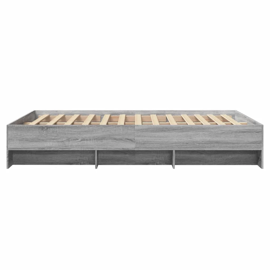 Letto matrimoniale | Letto per adulti | Giroletto Grigio Sonoma 140x190 cm in Legno Multistrato - Image 6