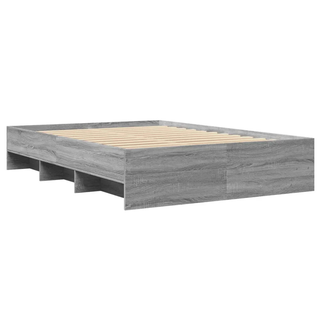 Letto matrimoniale | Letto per adulti | Giroletto Grigio Sonoma 140x190 cm in Legno Multistrato - Image 7