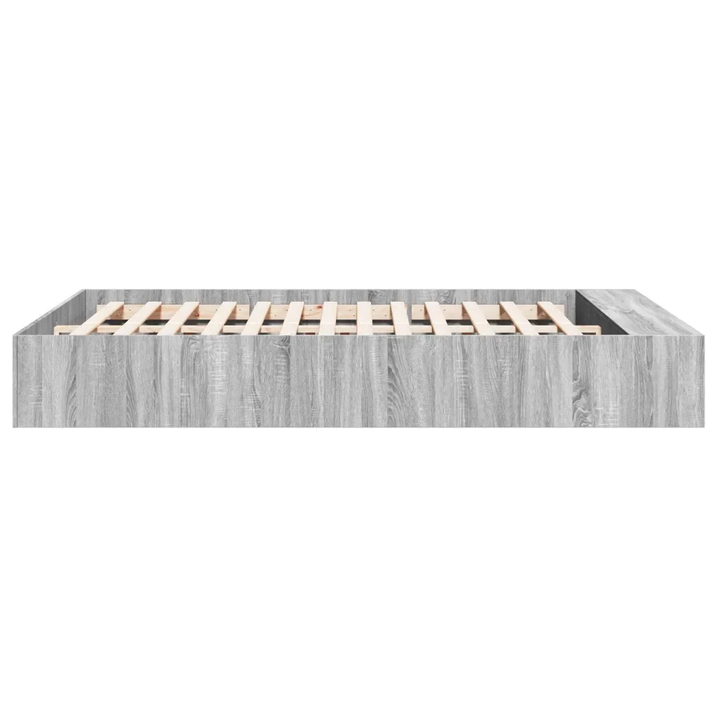 Letto matrimoniale | Letto per adulti | Giroletto Grigio Sonoma 140x200 cm in Legno Multistrato - Image 5